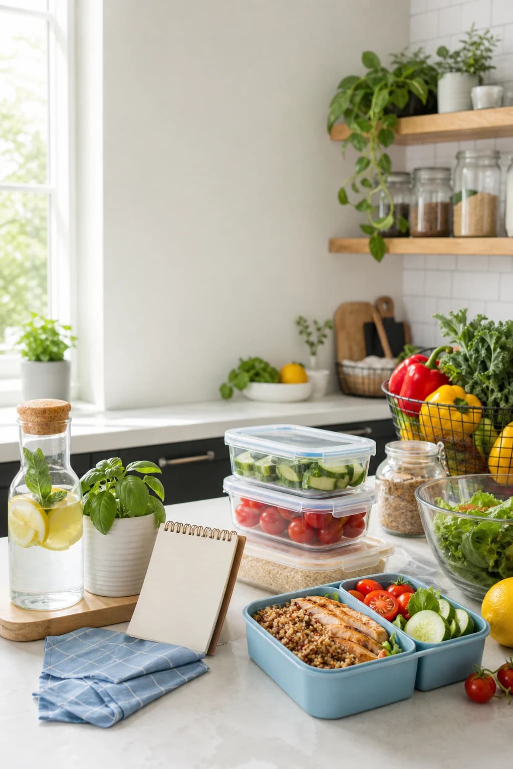 A quiet editorial scene for healthy eating