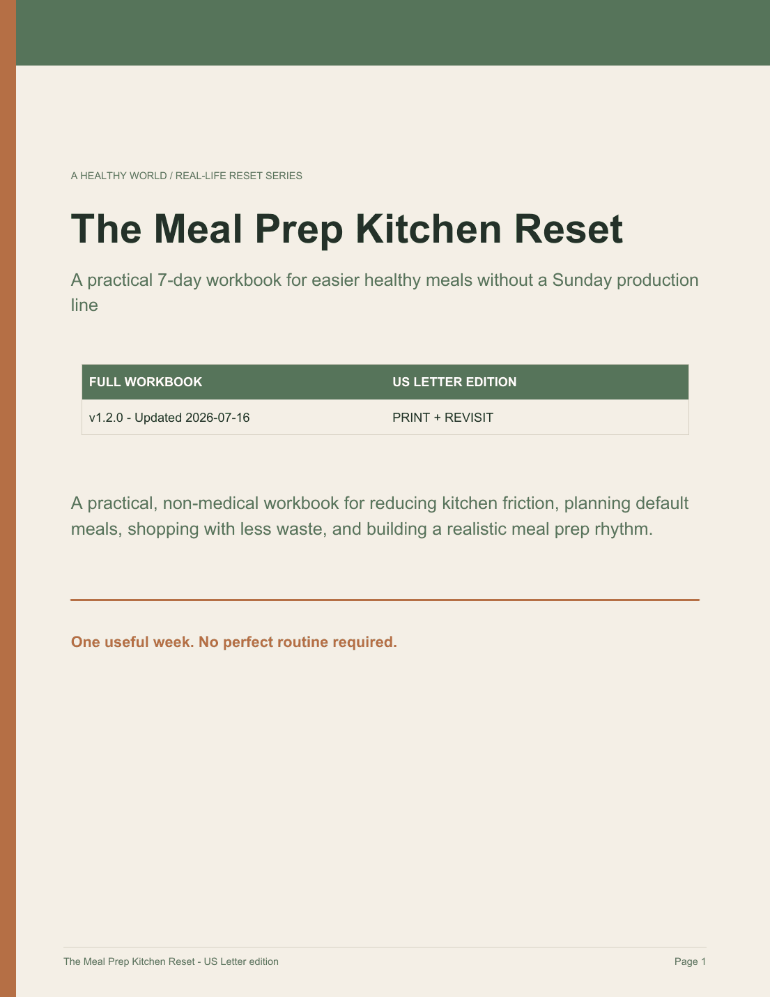 The Meal Prep Kitchen Reset cover