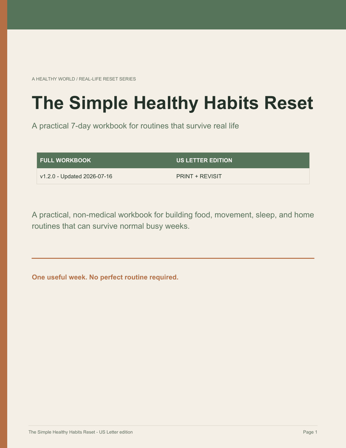 The Simple Healthy Habits Reset cover