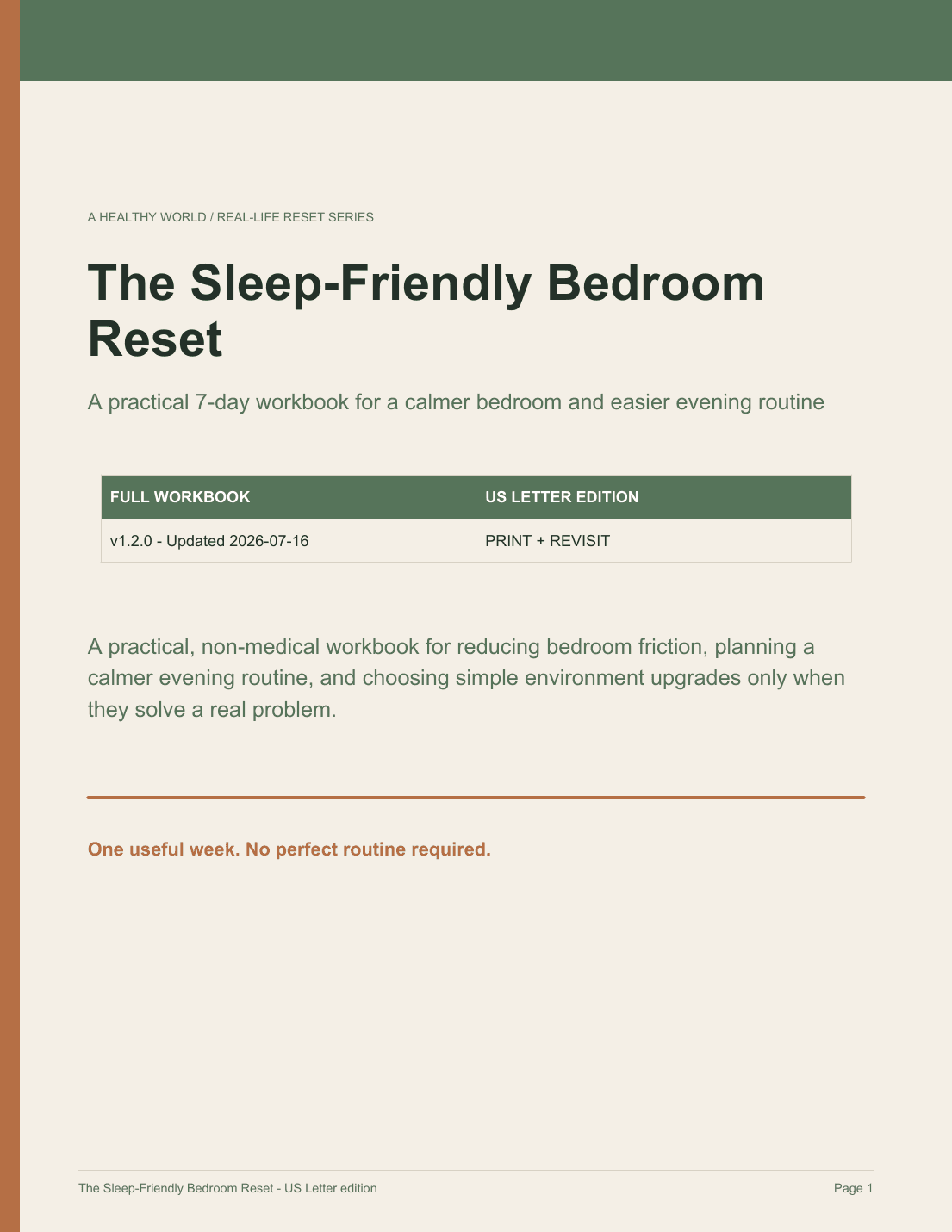 The Sleep-Friendly Bedroom Reset cover