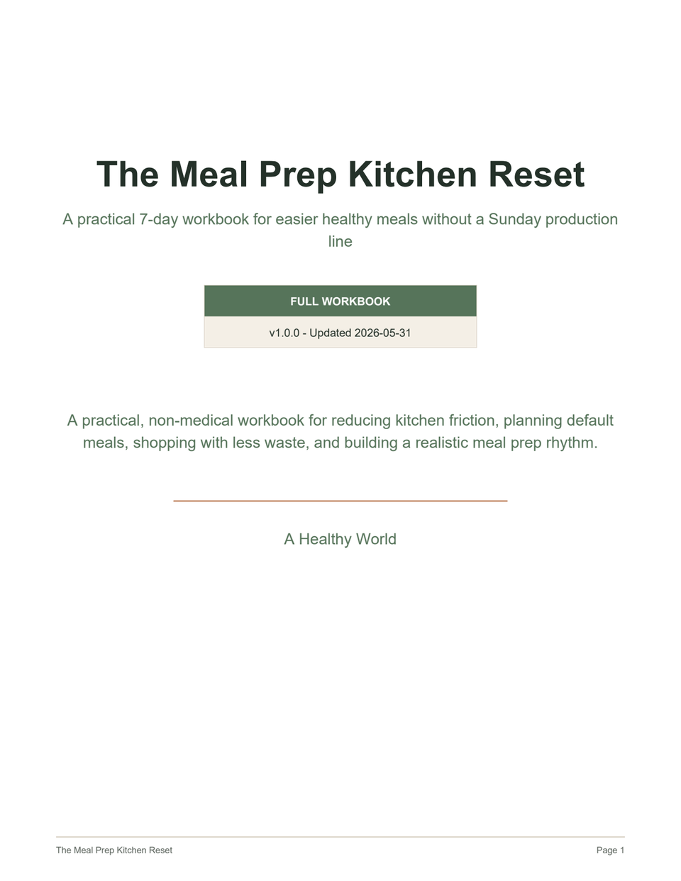 The Meal Prep Kitchen Reset PDF cover preview