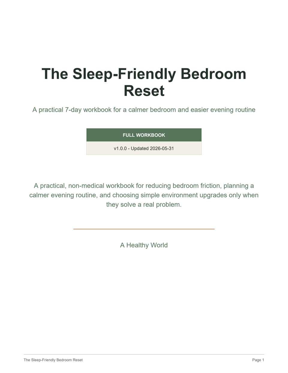The Sleep-Friendly Bedroom Reset PDF cover preview
